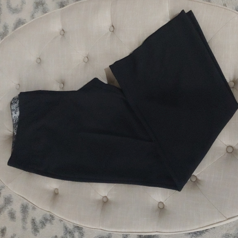 Metaphor Wide Leg Solid Black Trouser Pants 16